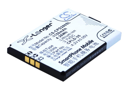 3.7V, 1150mAh, Li-ion Battery fits Coolpad, D280, D520, 4.255Wh