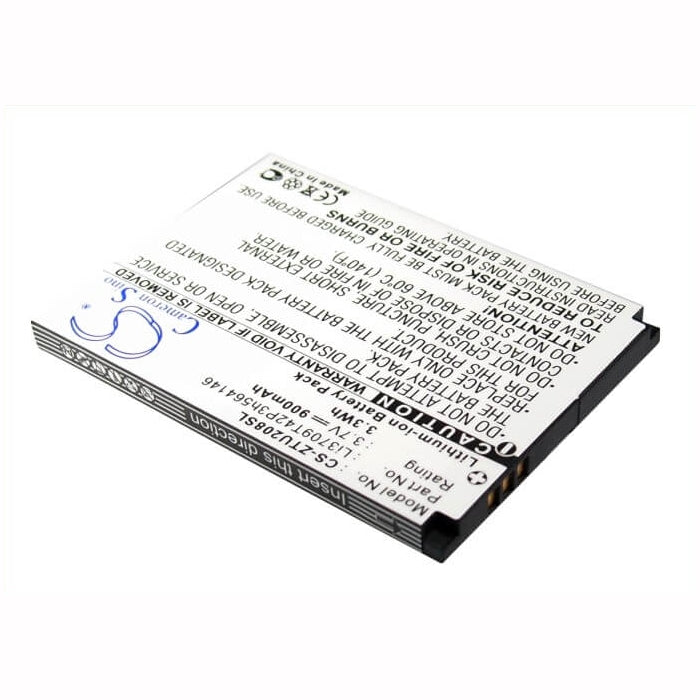 3.7V, 900mAh, Li-ion Battery fits Zte, U208, U506, 3.33Wh