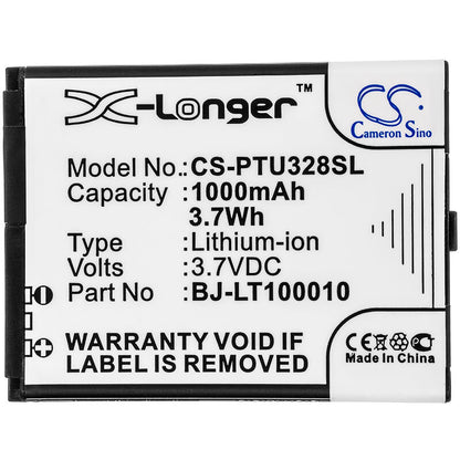 3.7V, 1000mAh, Li-ion Battery fits Panasonic, Kx-tu327, Kx-tu327ex, 3.7Wh