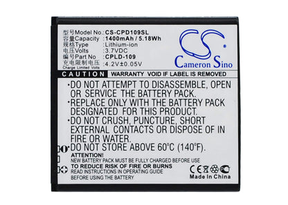 3.7V, 1400mAh, Li-ion Battery fits Coolpad, 8070d, 5.18Wh