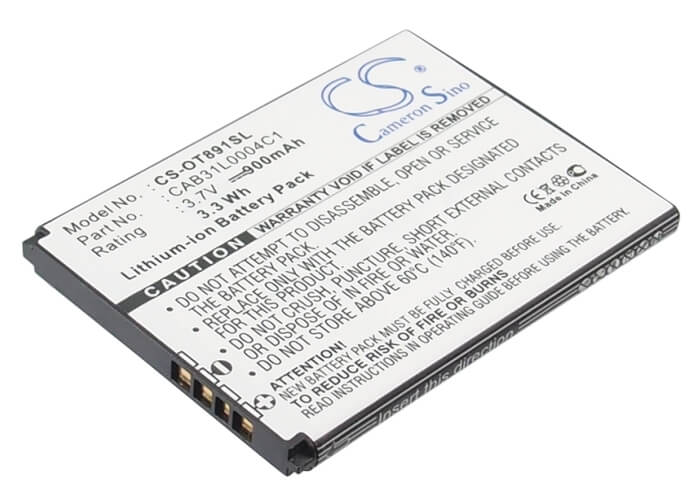 3.7V, 900mAh, Li-ion Battery fits Tcl, A860, A890, 3.33Wh