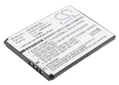3.7V, 900mAh, Li-ion Battery fits Tcl, A860, A890, 3.33Wh
