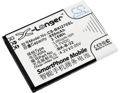 3.7V, 850mAH, Li-ion Battery fits Bbk, I18, I270, 3.145Wh