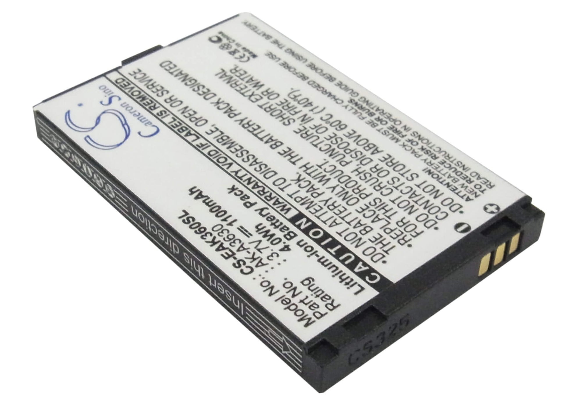 3.7V, 1100mAh, Li-ion Battery fits Emporia, Teleme A3620, 4.07Wh