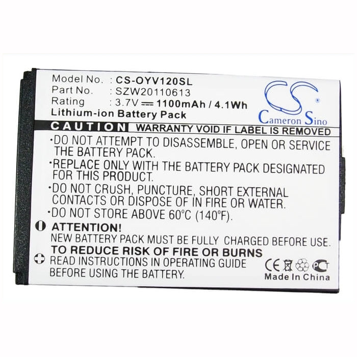 3.7V, 1100mAh, Li-ion Battery fits Olympia, 2148, Via Plus, 4.07Wh