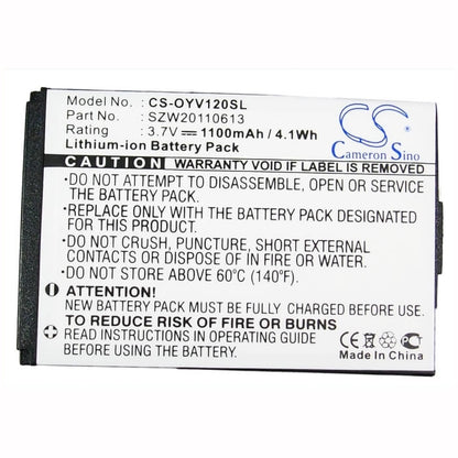 3.7V, 1100mAh, Li-ion Battery fits Olympia, 2148, Via Plus, 4.07Wh