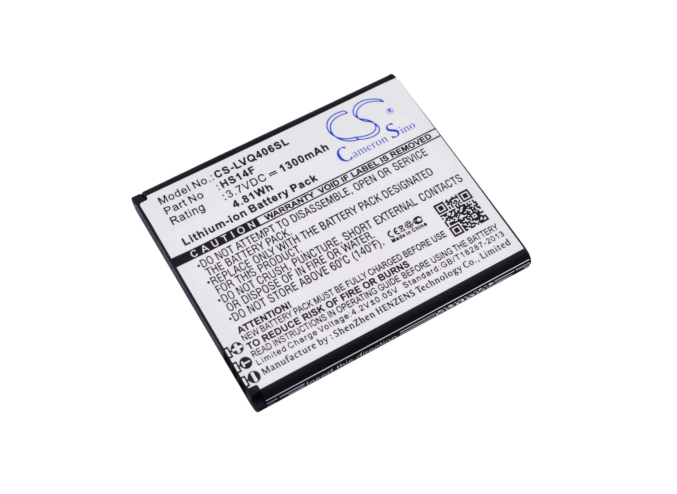 3.7V, 1300mAh, Li-ion Battery fits Lava, Iris 352e, Iris 402e, 4.81Wh
