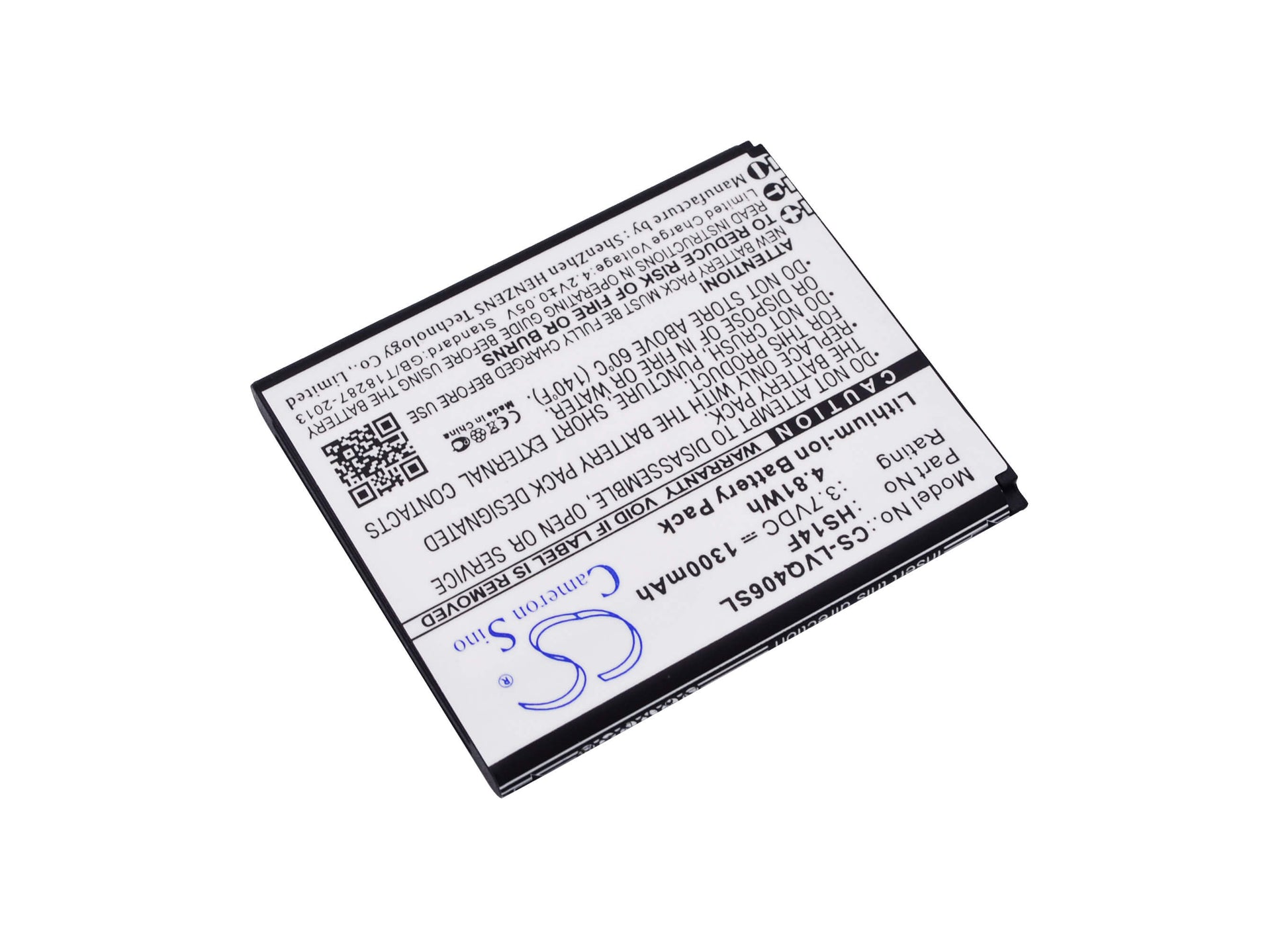 3.7V, 1300mAh, Li-ion Battery fits Lava, Iris 352e, Iris 402e, 4.81Wh