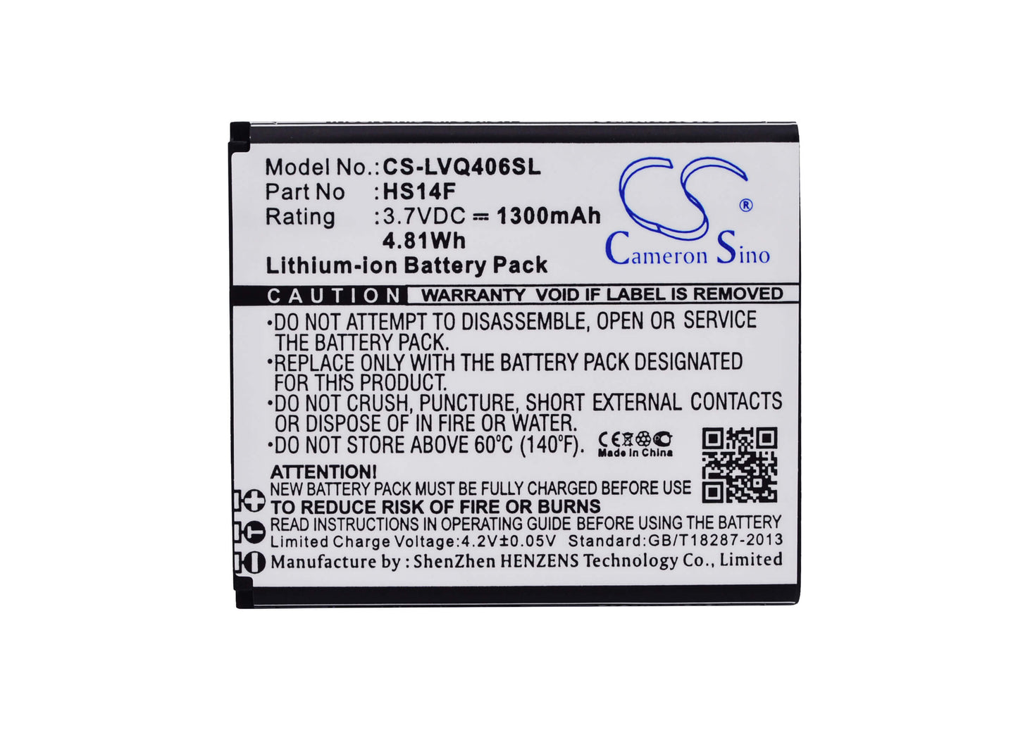 3.7V, 1300mAh, Li-ion Battery fits Lava, Iris 352e, Iris 402e, 4.81Wh
