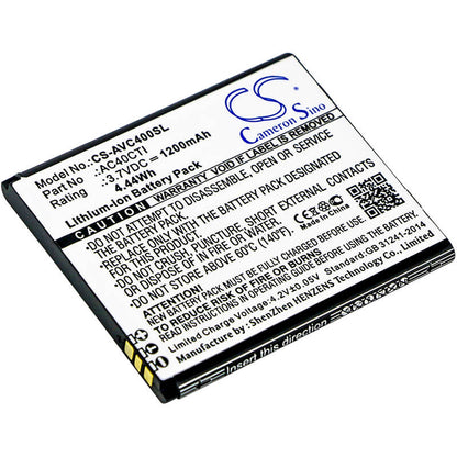 3.7V, 1200mAh, Li-ion Battery fits Archos, 40c Titanium, 4.44Wh