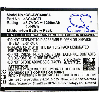 3.7V, 1200mAh, Li-ion Battery fits Archos, 40c Titanium, 4.44Wh