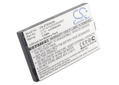 3.7V, 1050mAh, Li-ion Battery fits Zte, S302, 3.885Wh