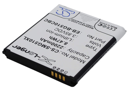3.85V, 2200mAh, Li-ion Battery fits Samsung, Galaxy Core Max, Galaxy Core Max Duos, 8.47Wh