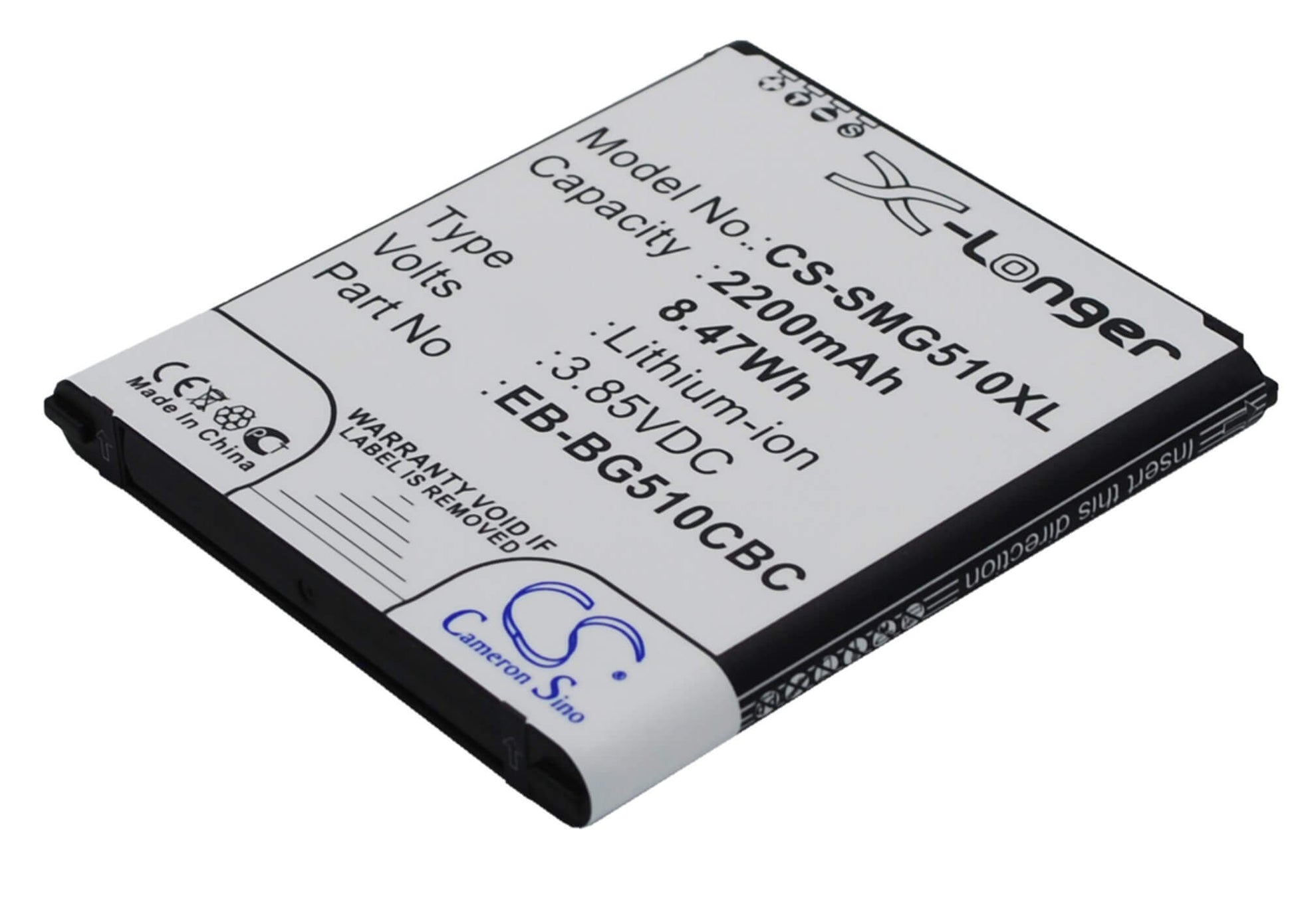 3.85V, 2200mAh, Li-ion Battery fits Samsung, Galaxy Core Max, Galaxy Core Max Duos, 8.47Wh