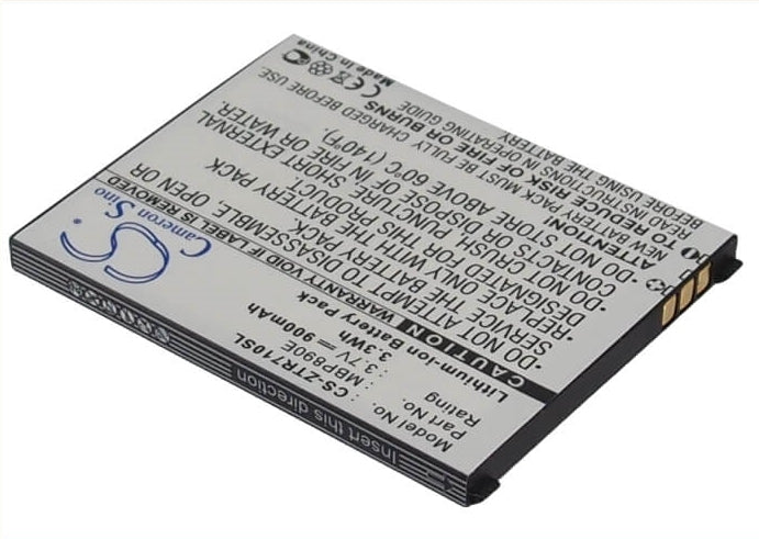 3.7V, 900mAh, Li-ion Battery fits Zte, R710, 3.33Wh
