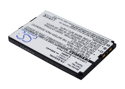 3.7V, 800mAh, Li-ion Battery fits Sharp, 9020c, 923sh, 2.96Wh
