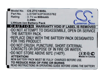 3.7V, 800mAh, Li-ion Battery fits Telstra, C160, C180, 2.96Wh