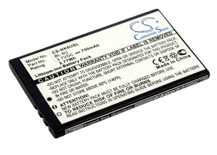 3.7V, 750mAh, Li-ion Battery fits Nokia, 8820, Erdos, 2.775Wh