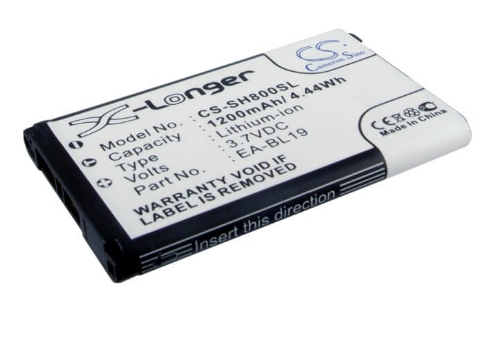 3.7V, 1200mAh, Li-ion Battery fits Sharp, N49a, Sh800, 4.44Wh