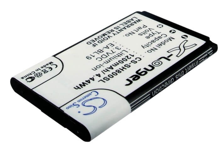 3.7V, 1200mAh, Li-ion Battery fits Sharp, N49a, Sh800, 4.44Wh