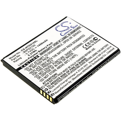 3.7V, 1450mAh, Li-Polymer Battery fits Htc, D210h, Desire 210, 5.365Wh