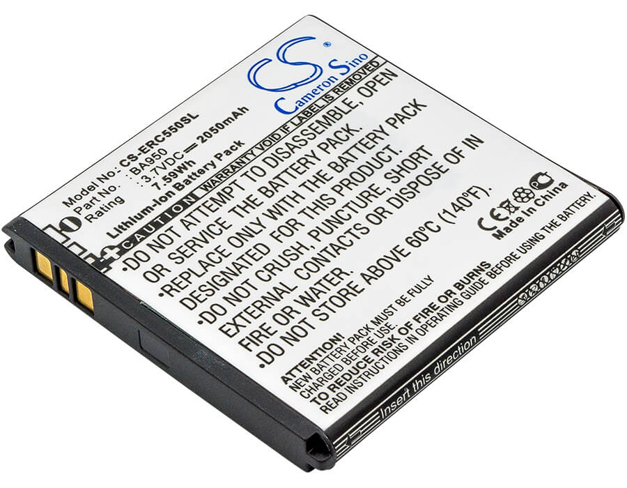 3.7V, 2050mAh, Li-ion Battery fits Sony Ericsson, C5503, C550x, 7.585Wh