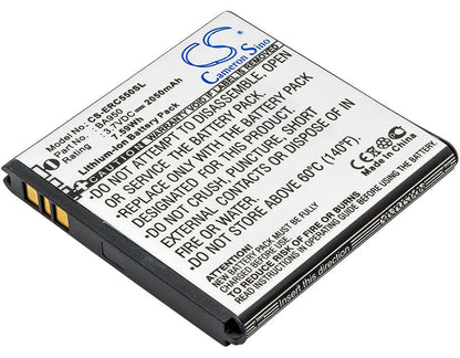 3.7V, 2050mAh, Li-ion Battery fits Sony Ericsson, C5503, C550x, 7.585Wh