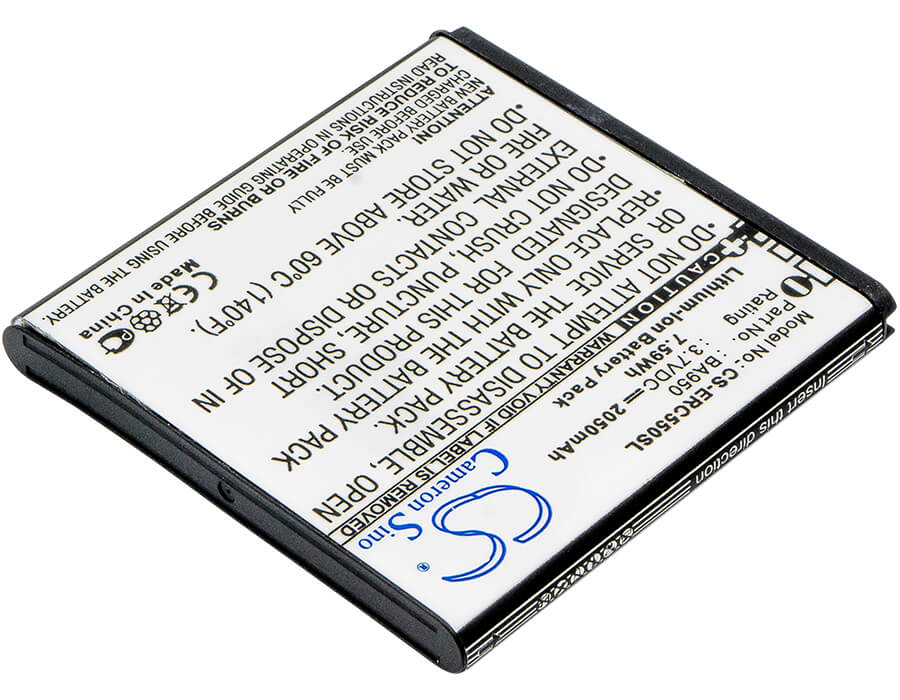 3.7V, 2050mAh, Li-ion Battery fits Sony Ericsson, C5503, C550x, 7.585Wh