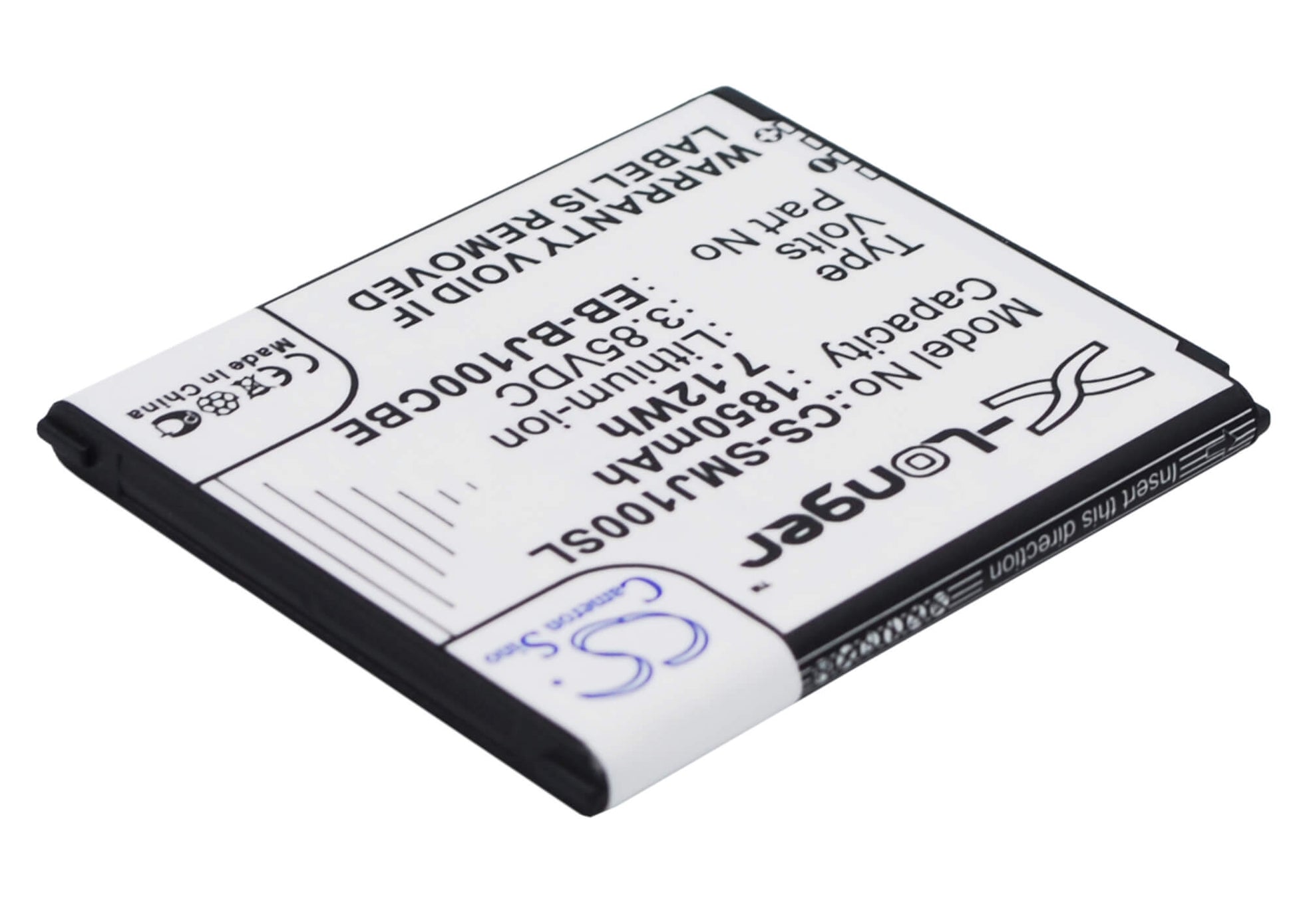 CS-SMJ100SL, Mobile, Smartphone 3.85V, 1850mAh, Li-ion Battery fits Samsung, Galaxy J1, Galaxy J1 4g, 7.1225Wh