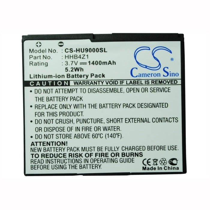 3.7V, 1400mAh, Li-ion Battery fits Huawei, Ascend X, Ideos U9000, 5.18Wh