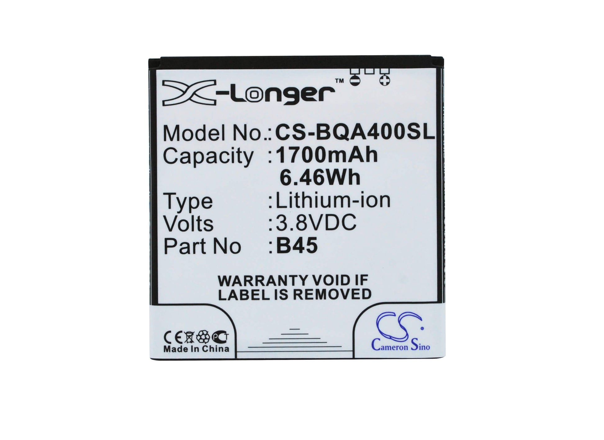 3.8V, 1700mAh, Li-Polymer Battery fits Malata, I10, 6.46Wh