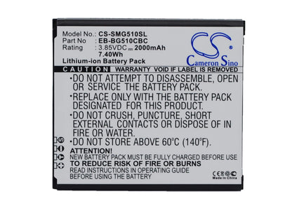 3.85V, 2000mAh, Li-ion Battery fits Samsung, Galaxy Core Max, Galaxy Core Max Duos, 7.7Wh