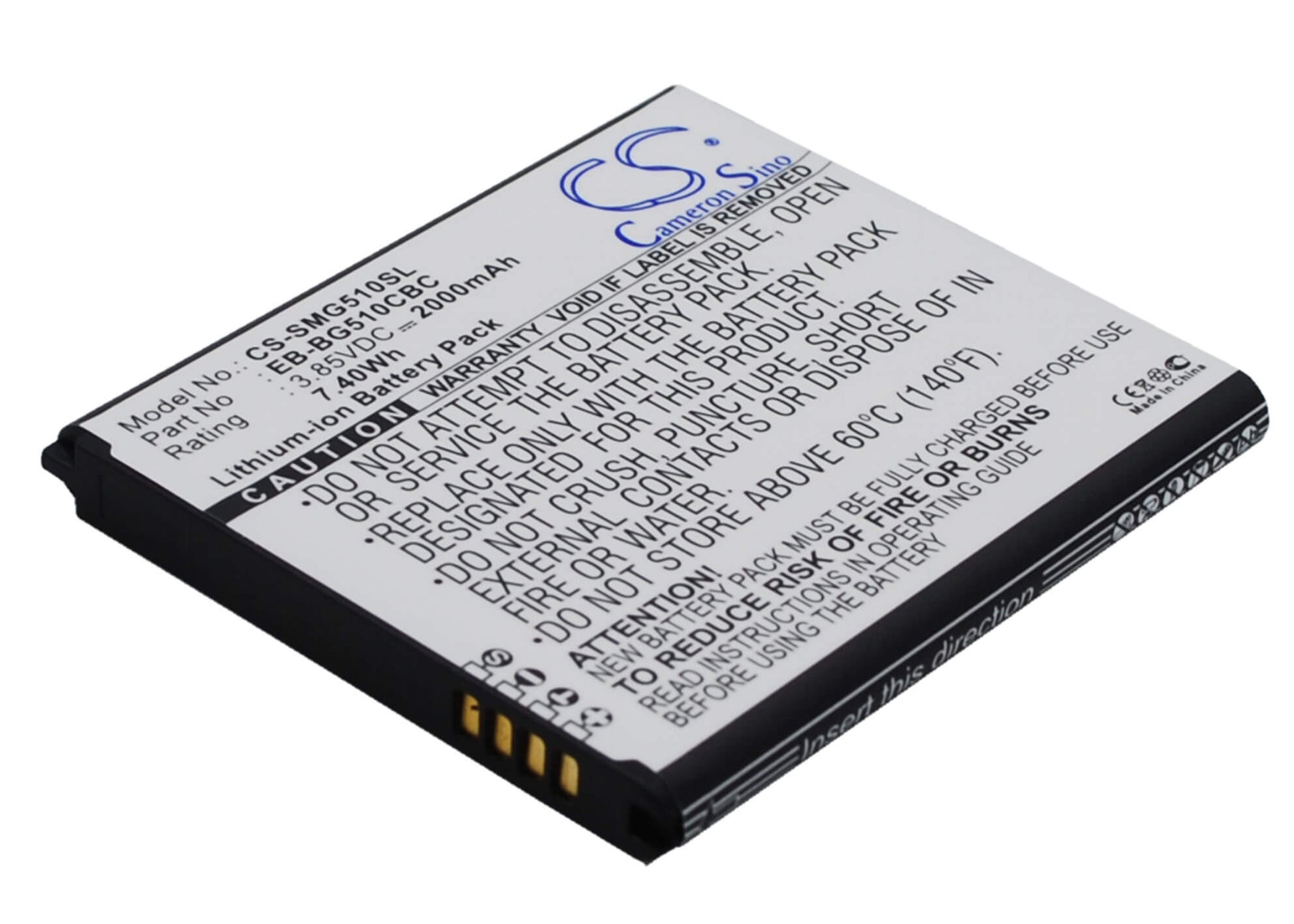 3.85V, 2000mAh, Li-ion Battery fits Samsung, Galaxy Core Max, Galaxy Core Max Duos, 7.7Wh