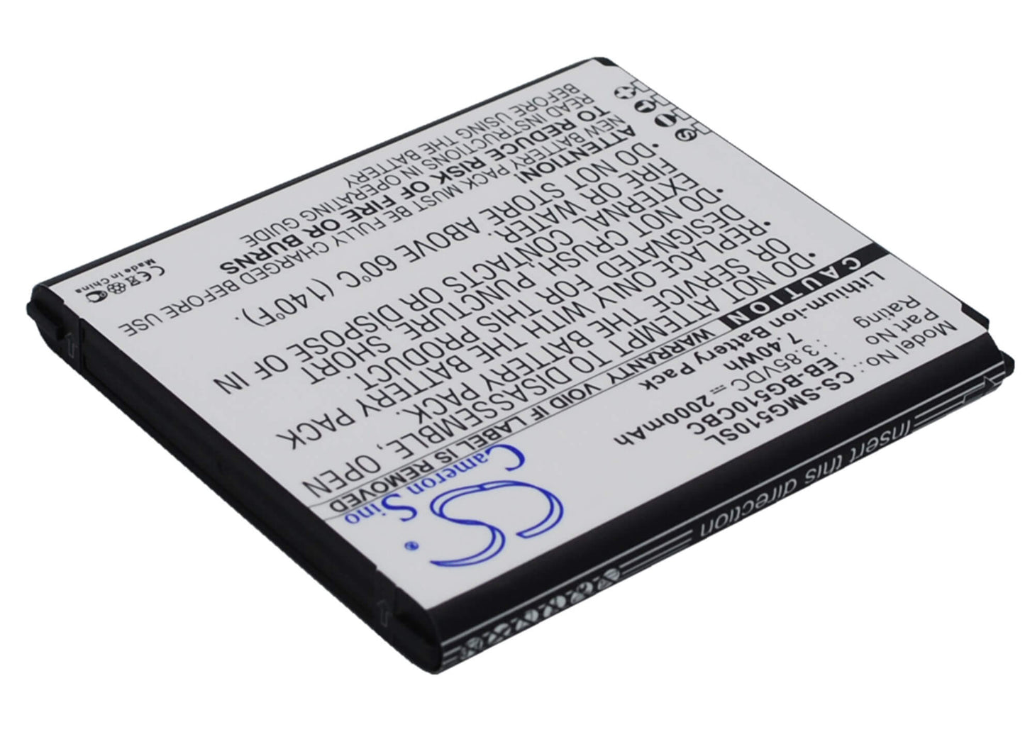 3.85V, 2000mAh, Li-ion Battery fits Samsung, Galaxy Core Max, Galaxy Core Max Duos, 7.7Wh