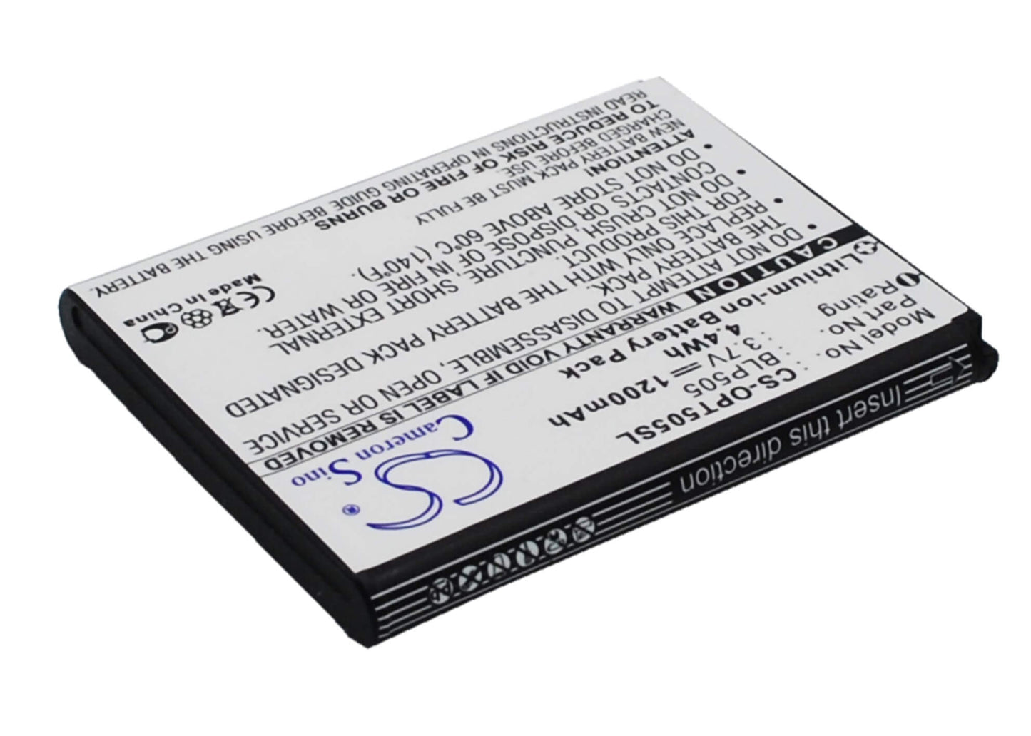 3.7V, 1200mAh, Li-ion Battery fits Oppo, T9, 4.44Wh
