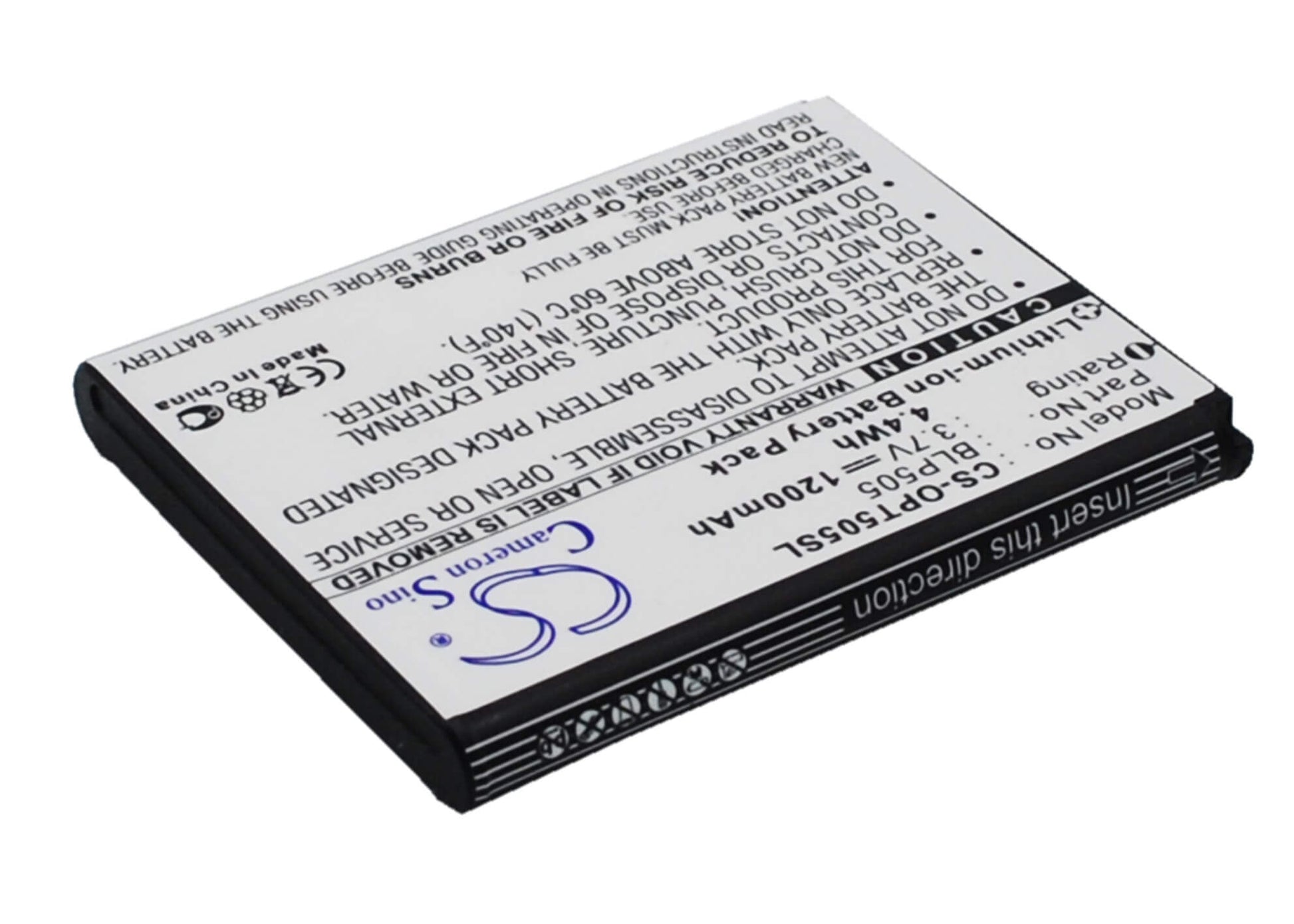 3.7V, 1200mAh, Li-ion Battery fits Oppo, T9, 4.44Wh