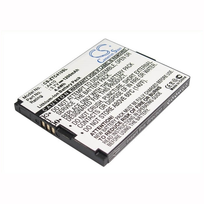 3.7V, 1200mAh, Li-ion Battery fits Zte, A410, Calcomp A410, 4.44Wh