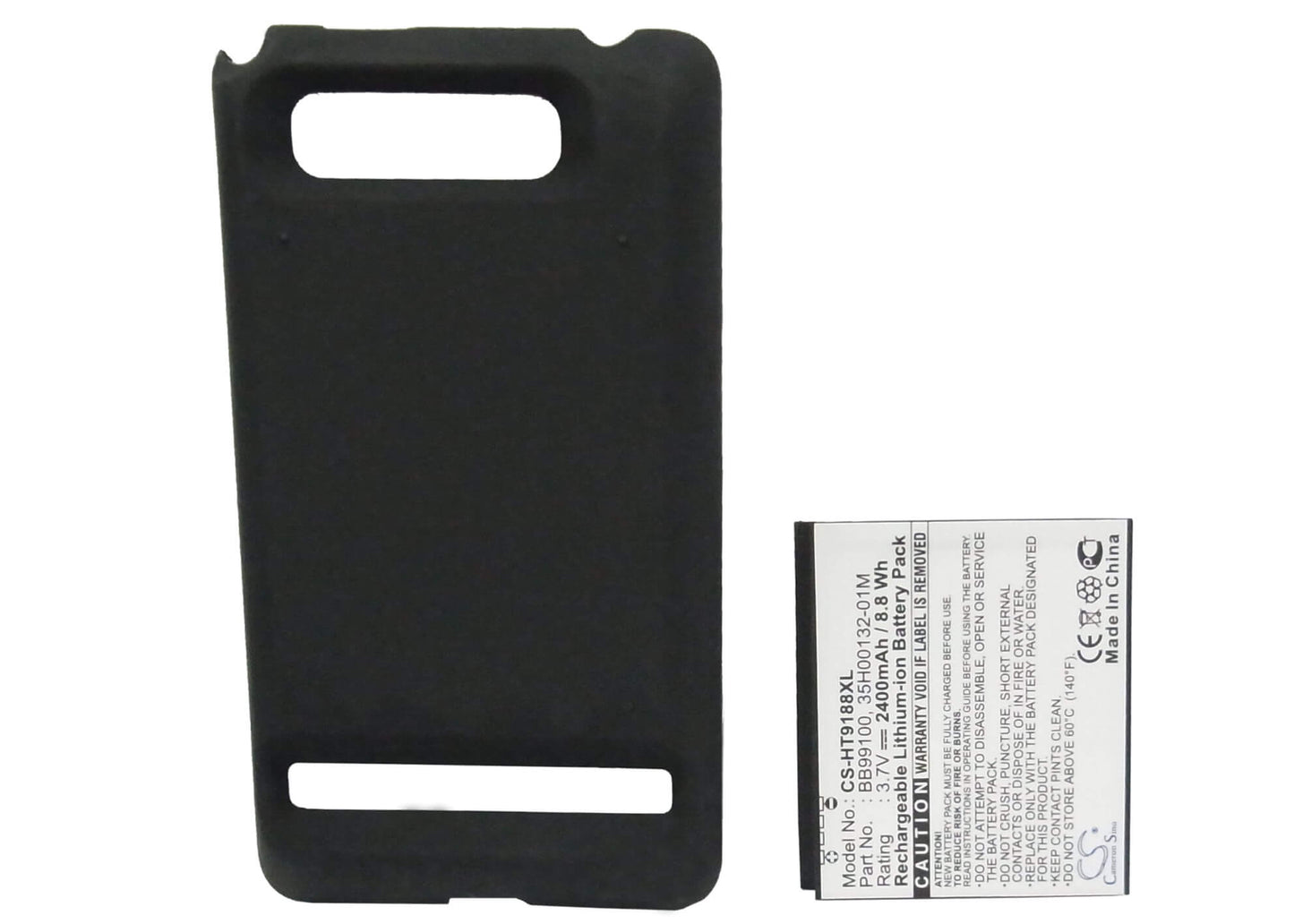 3.7V, 2400mAh, Li-ion Battery fits Htc, T9188, Tianxi Huashan, 8.88Wh