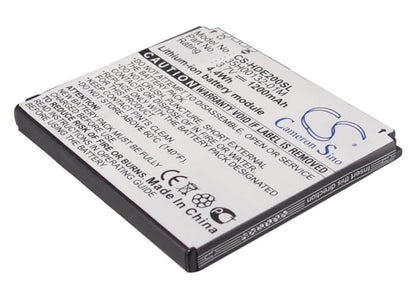 CS-HDE200SL, Mobile, Smartphone 3.7V, 1200mAh, Li-ion Battery fits Softbank, X06ht, X06ht Ii, 4.44Wh