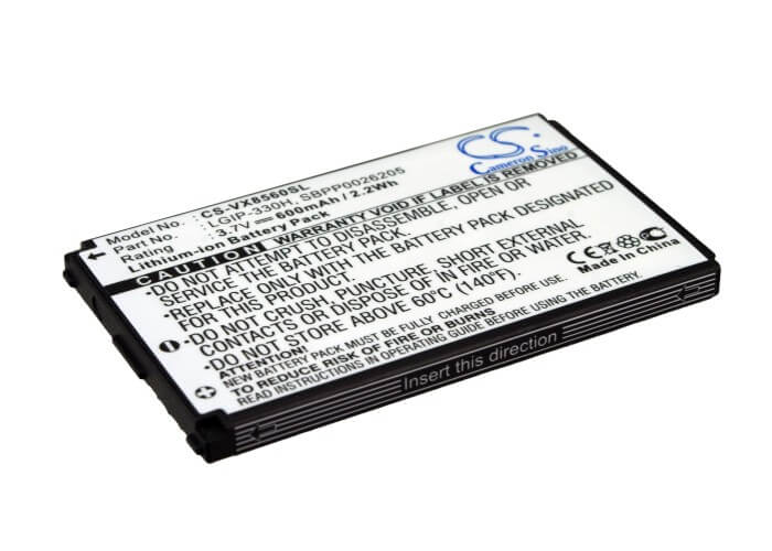 3.7V, 600mAh, Li-ion Battery fits Lg, Chocolate 3, Vx8560, 2.22Wh