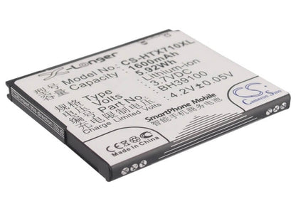 3.7V, 1600mAh, Li-ion Battery fits T-mobile, Raider 4g, 5.92Wh