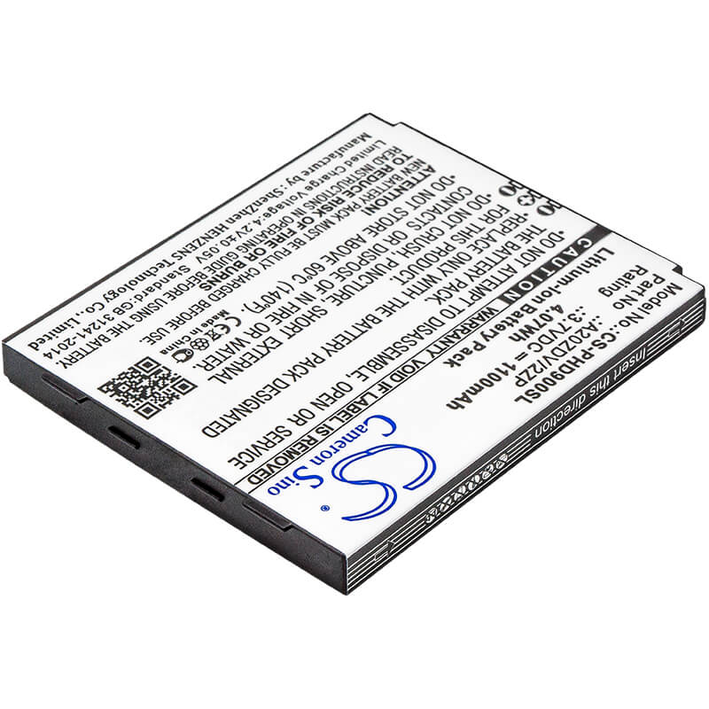 3.7V, 1100mAh, Li-ion Battery fits Philips, Xenium D900, 4.07Wh