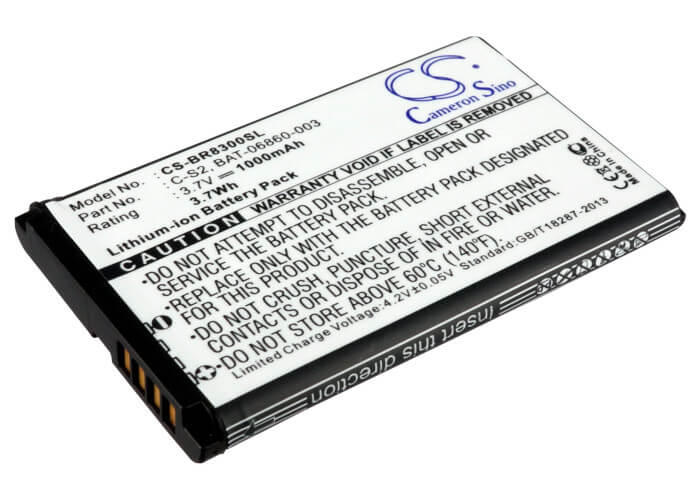 3.7V, 1000mAh, Li-ion Battery fits Blackberry, Aries, Curve 3g, 3.7Wh