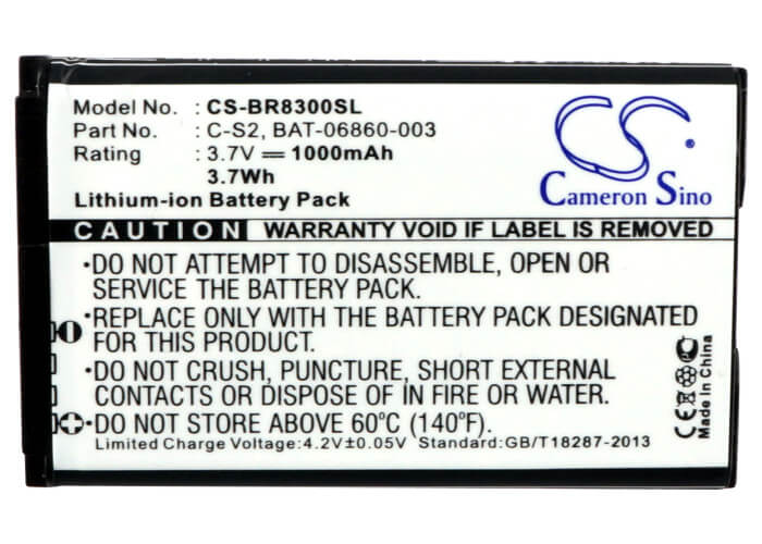 3.7V, 1000mAh, Li-ion Battery fits Blackberry, Aries, Curve 3g, 3.7Wh
