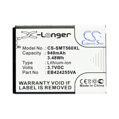 3.7V, 940mAh, Li-ion Battery fits Virgin Mobile, Montage, Sph-m350, 3.478Wh