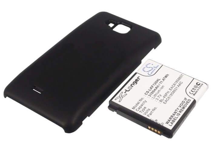 3.7V, 3100mAh, Li-ion Battery fits Lg, F120, F120k, 11.47Wh