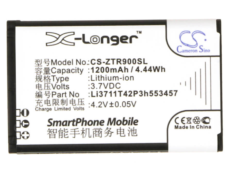 3.7V, 1200mAh, Li-ion Battery fits Telstra, R90 Tough, Racer X850, 4.44Wh