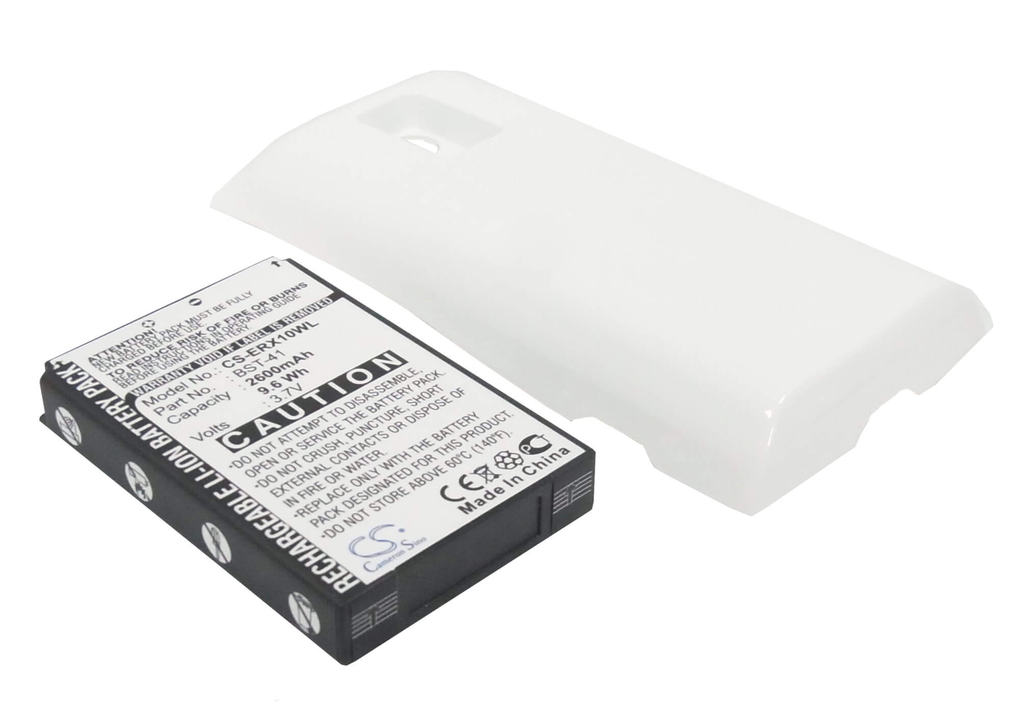 White, 3.7V, 2600mAh, Li-ion Battery fits Sony Ericsson, Xperia X10, Xperia X10a, 9.62Wh