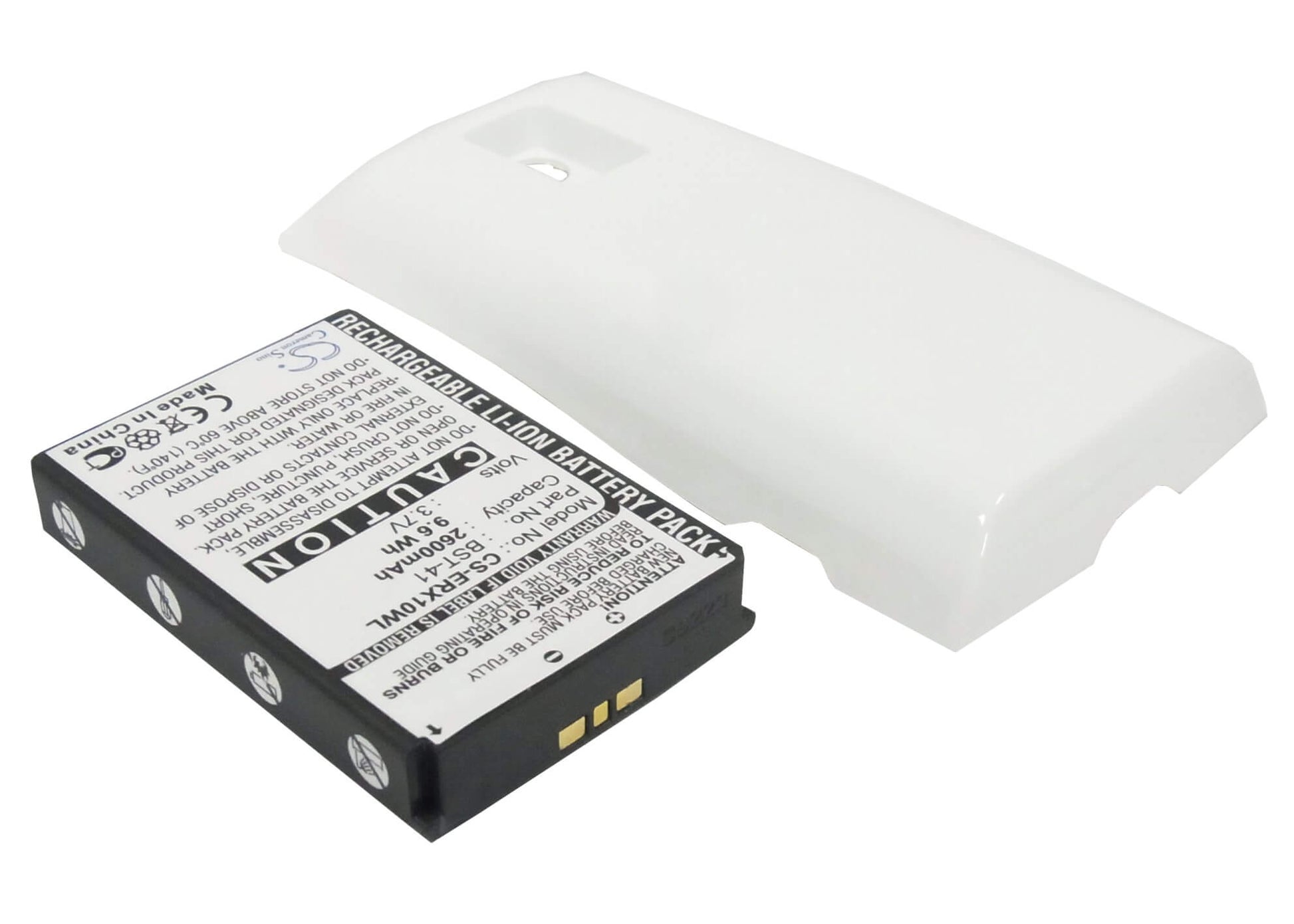 White, 3.7V, 2600mAh, Li-ion Battery fits Sony Ericsson, Xperia X10, Xperia X10a, 9.62Wh