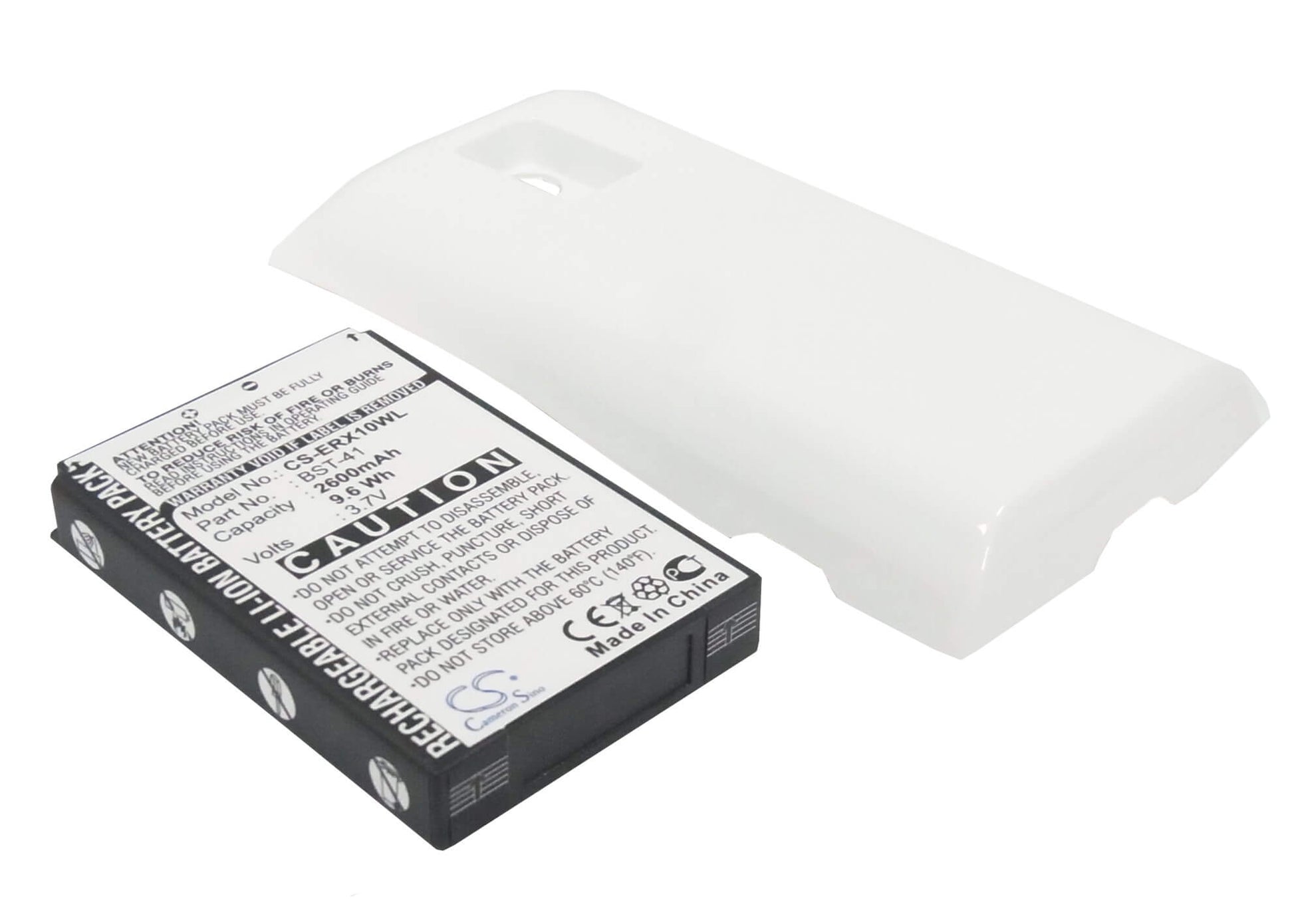 White, 3.7V, 2600mAh, Li-ion Battery fits Ntt Docomo, Aso29038, Xperiatm, 9.62Wh